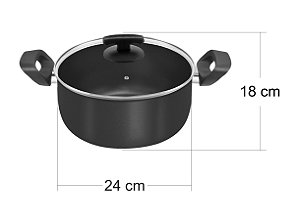 Caçarola Objetiva nº 24 Com Tampa de Vidro 0.296 Dona Chefa