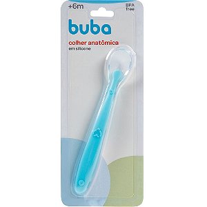 Colher Anatómica Silicone Para Desenvolvimento do Bebe Azul