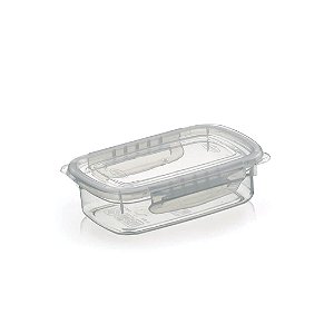 Pote Para Alimentos 270 ML Com Tampa e Travas Transparente 14x10x4Cm Nitron