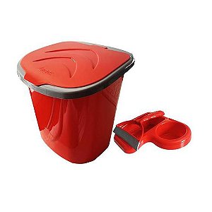 Kit de Pia Porta Rodo Porta Detergente e Lixeira 3L VERMELHO