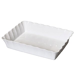 Travessa Retangular Branca Canelatta LE CHEF 26x18x6,5 Cm