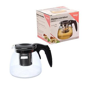 Chaleira Com Infusor Venice 1 Litro Vidro CH-1L Western