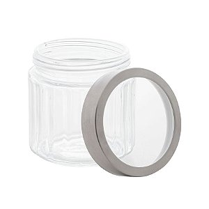 Pote de Vidro Organizador 870ML C/ Tampa e Visor Em Acrílico