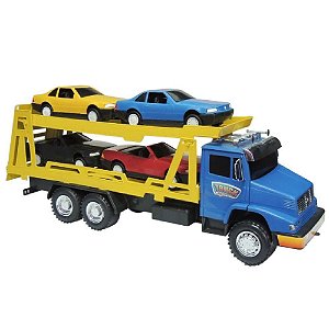 Caminhão Cegonha Truck Com Frota de Carrinhos 497 Lider Brinquedos