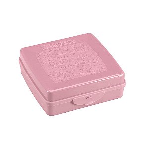 Sanduicheira Organizadora  C/Trava 12x4Cm Plástico Rosa