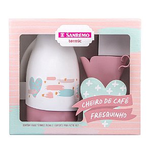 Conjunto Bule Rosa 700 Ml + Suporte Filtro Café Tamanho 102