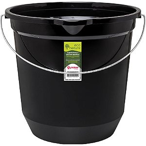 Balde de Limpeza Multiuso 7,5L Com Alça Eco Preto Resistente