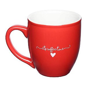 Caneca de Cerâmica Multiuso Hora do Café Vermelho 300 ML