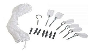 Kit Para Varal de Teto 13m Corda Nylon com Roldanas e Buchas