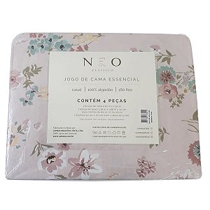 Jg de Cama Casal Plum Essencial 180 fios 100%Algodão 4Peças