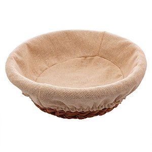 Cesta Cesto Redondo De Rattan C/ Forro Em Tecido 21x7 CM