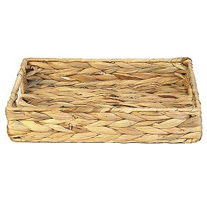 Bandeja Multiuso Fibra Natural Seagrass C/ Alça 35X25X6 CM