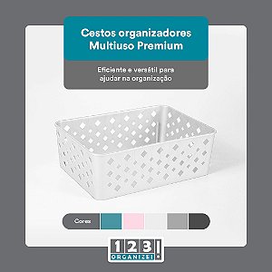 Cesto Multiuso Organizador Premium Branco 123Organizei