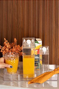 Garrafa 500ML Para Leite Suco Água Transparente Com Tampa