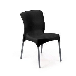Cadeira Confortável Sec Line Preta Pés Aluminio Sup.120 kg
