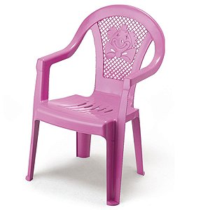 Cadeira Poltroninha Kids Educativa Infantil de Plástico Rosa