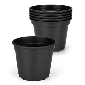 Kit Com 6 Vasos Para Plantio P14,5 1,1 L Preto Injeplastec