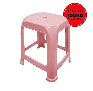 Banqueta Rosa Banco de Plástico Multiuso Suporta até 100 kg