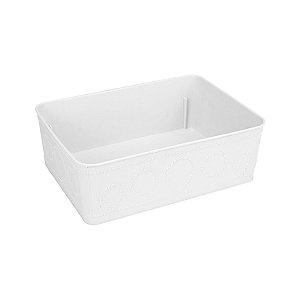 Cesto Multiuso Decorativo Branco 19x13,5x6,5Cm 123Organizei