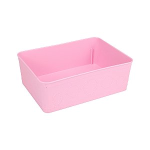 Cesto Multiuso Decorativo Rosa 19x13,5x6,5Cm 123Organizei