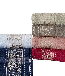 Toalha Rosto Macia Decorada Colors Algodão Vicenza 49x80 CM