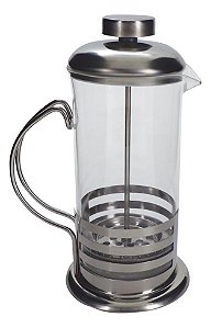 Cafeteira Prensa Francesa Moderna de Inox e Vidro 600ML