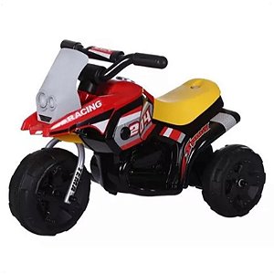 Mini Triciclo Elétrico Moto Infantil Luz Som Vermelho 6V