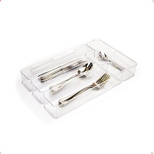 Kit 4 Organizadores Multiuso Transparente C/ Encaixe 36,5Cm