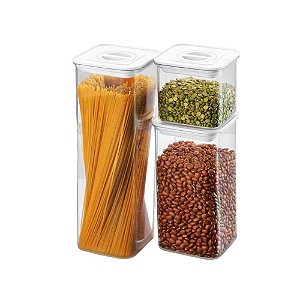 Kit 3 Potes Herméticos Com Tampa Smart Lock Transparente