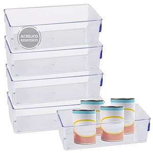 Organizador de Geladeira Prático Transparente 30x15x8cm