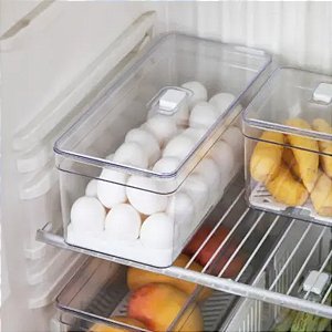 Organizador de Alimentos Porta 40 Ovos 6,8 Lts 33Cm C/ Tampa