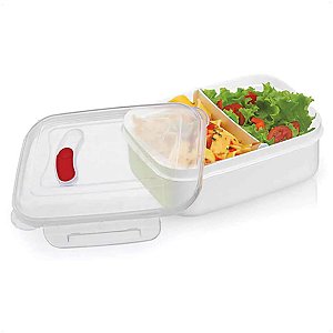 Marmita Due Com 2 Divisórias Para As Comidas 600ML  Branca