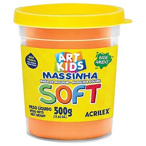 Massinha de Modelar Macia Laranja Soft Grande 500g Acrilex