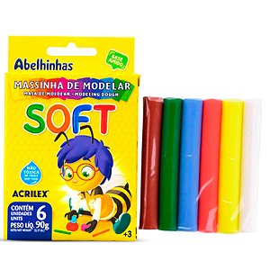 Massinha de Modelar Soft Macia Conjunto 6 Cores Divertidas