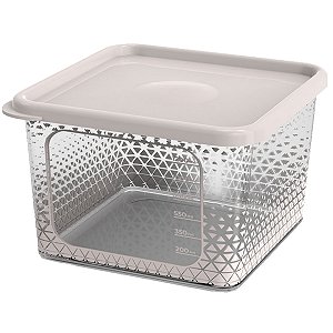 Pote Para Alimentos Transparente Prisma 1500 ml Com Tampa