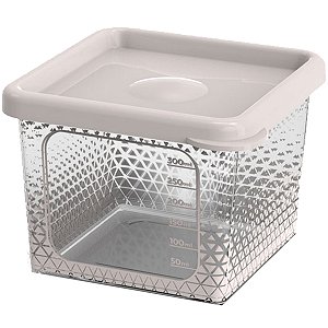 Pote Para Alimentos Transparente Prisma 430 ml Com Tampa