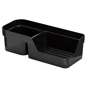 Porta Detergente e Esponja Liso Preto Cozinha 20,3x6x8,9