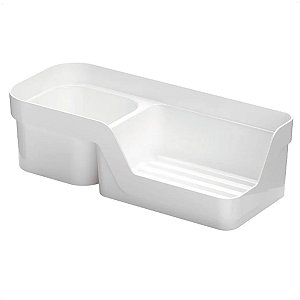 Porta Detergente e Esponja Liso Branco Cozinha 20,3x6x8,9