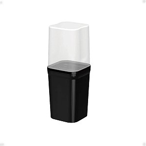 Porta Escovas Liso Preto Com tampa 8x8x20cm BPA Free