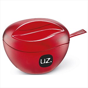 Pote Para Açucar Açucareiro Translucido 15x9,5Cm  Vermelho