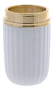 Porta Escovas  Canelatta 13x7,5 Cm Branco