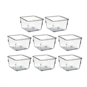 Kit 8 Potes Organizadores Multiuso Gavetas Modular Pequenos