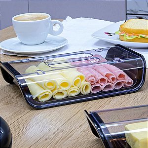 Porta Frios Translúcido de Plástico Preto - Uz Utilidades