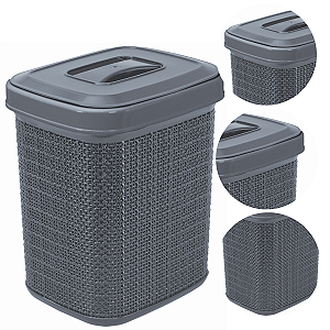 Lixeira Multiuso Juta Com Tampa P/ Cozinha Escritório 4,5 Lt