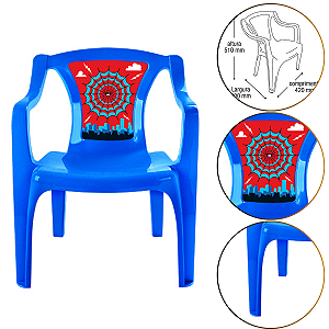 Mini Poltrona Cadeira Infantil Pequena Homem Aranha Cor Azul