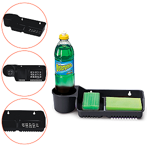 Porta Detergente 3 em 1 Cor Preto NITRONPLAST 051.012.003