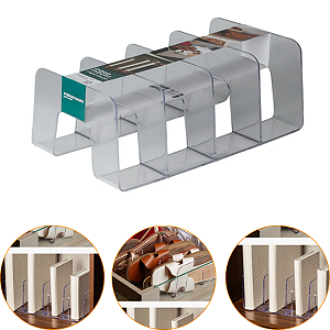 Organizador Multiuso Transparente 4 Divisórias 40X25X15 CM