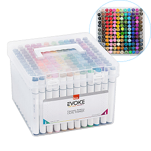 Marcador Artístico Evoke Dual Marker - Estojo 144 Cores Brw