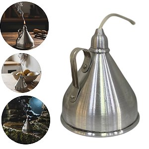 Lamparina de Aluminio 13 cm de pavio P/ Pesca Acampamento