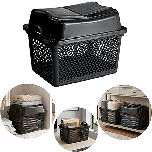 Caixa Organizadora Cesto Telado 20 Lts Com Tampa Articulada
